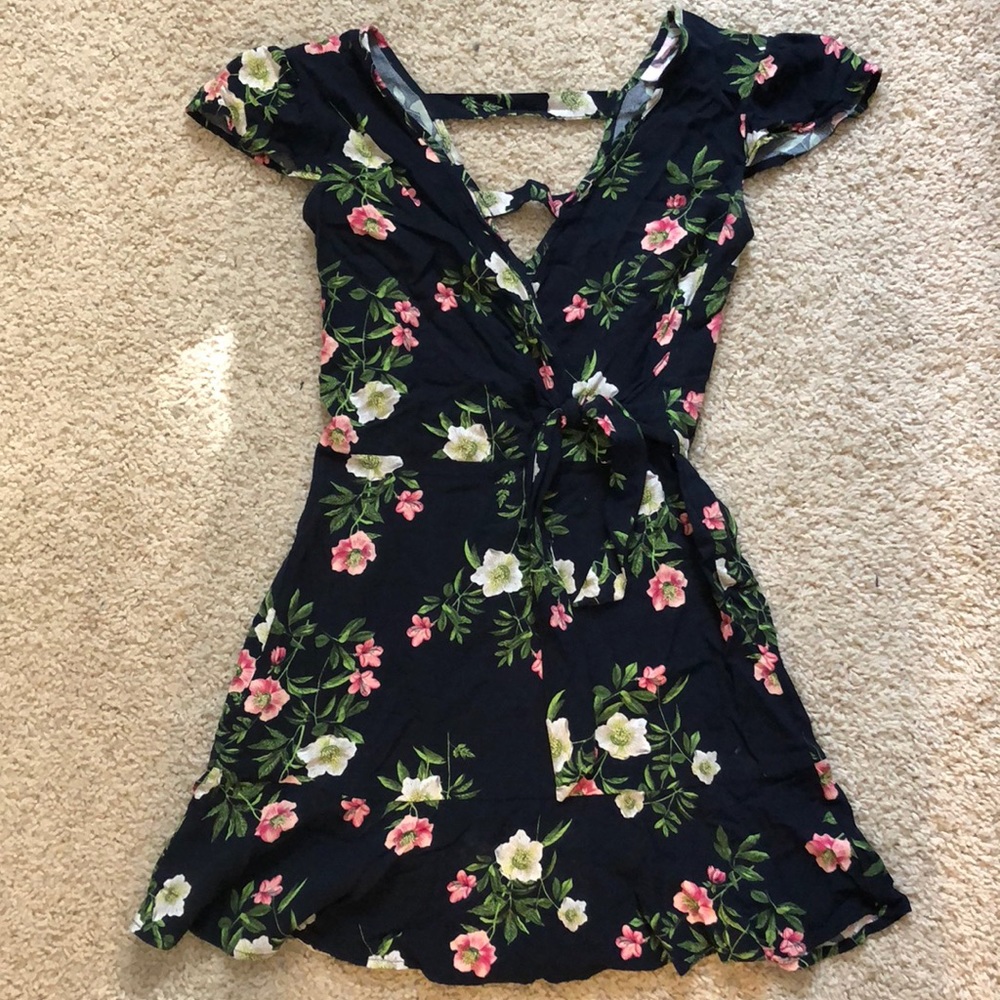 Navy Floral dress, XS